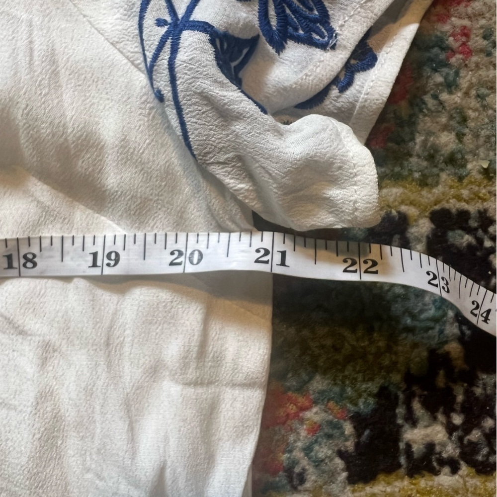 Lulus Tale to Tell Blue and Ivory Embroidered Shift Dress XL - Picture 6 of 6
